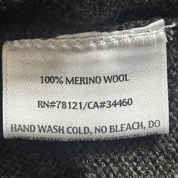 Merino Wool Short Sleeve Charcoal Sweater Mock Turtleneck Women’s Small - Picture 5 of 9